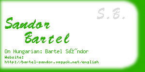 sandor bartel business card